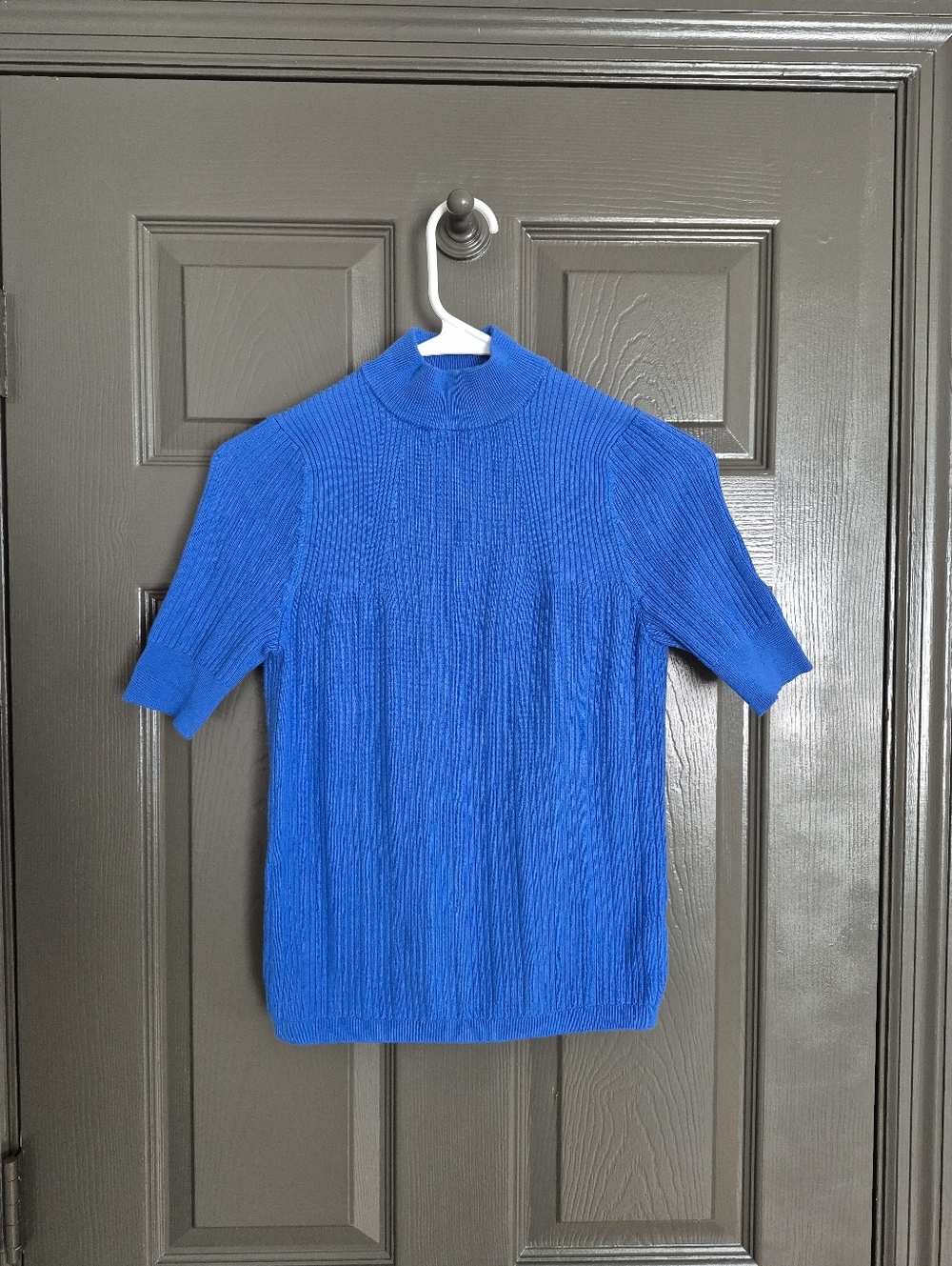 NWOT Marled Royal Blue Knitted Women's Blouse Top Shirt SIZE XS